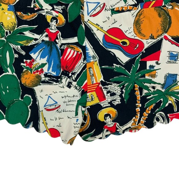 J. Crew Postcard Print High Waist Shorts 8 Scalloped - Picture 10 of 12